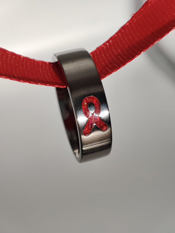 Resolve - Red Awareness Ribbon - Titanium