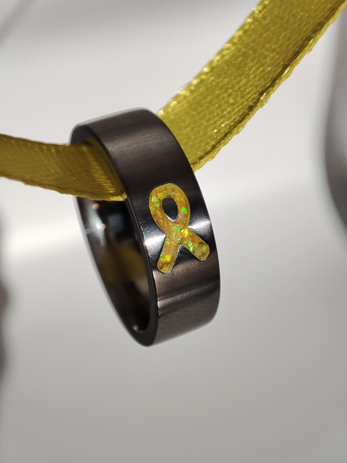 Resolve - Yellow Awareness Ribbon - Titanium