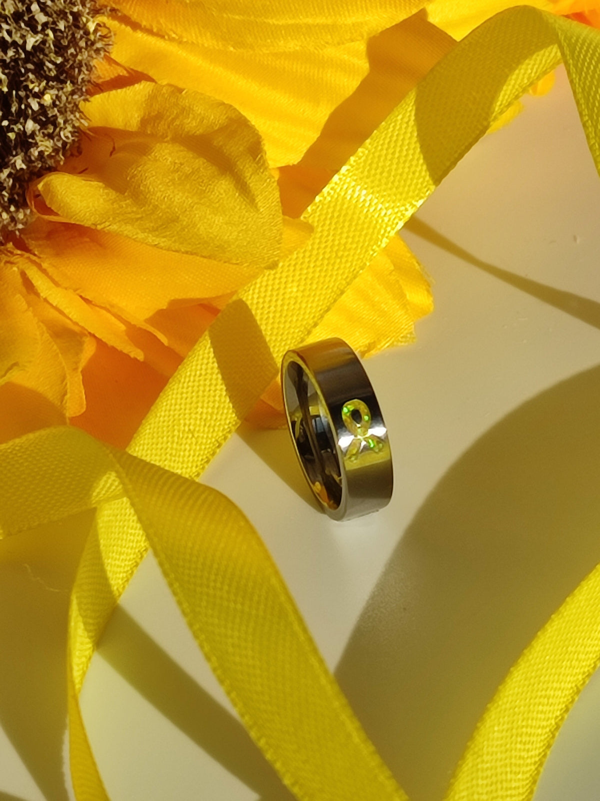 Resolve - Yellow Awareness Ribbon - Titanium