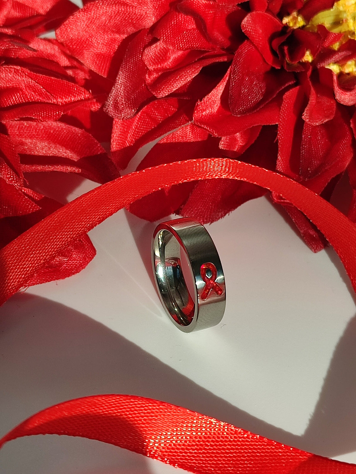 Resolve - Red Awareness Ribbon - Titanium