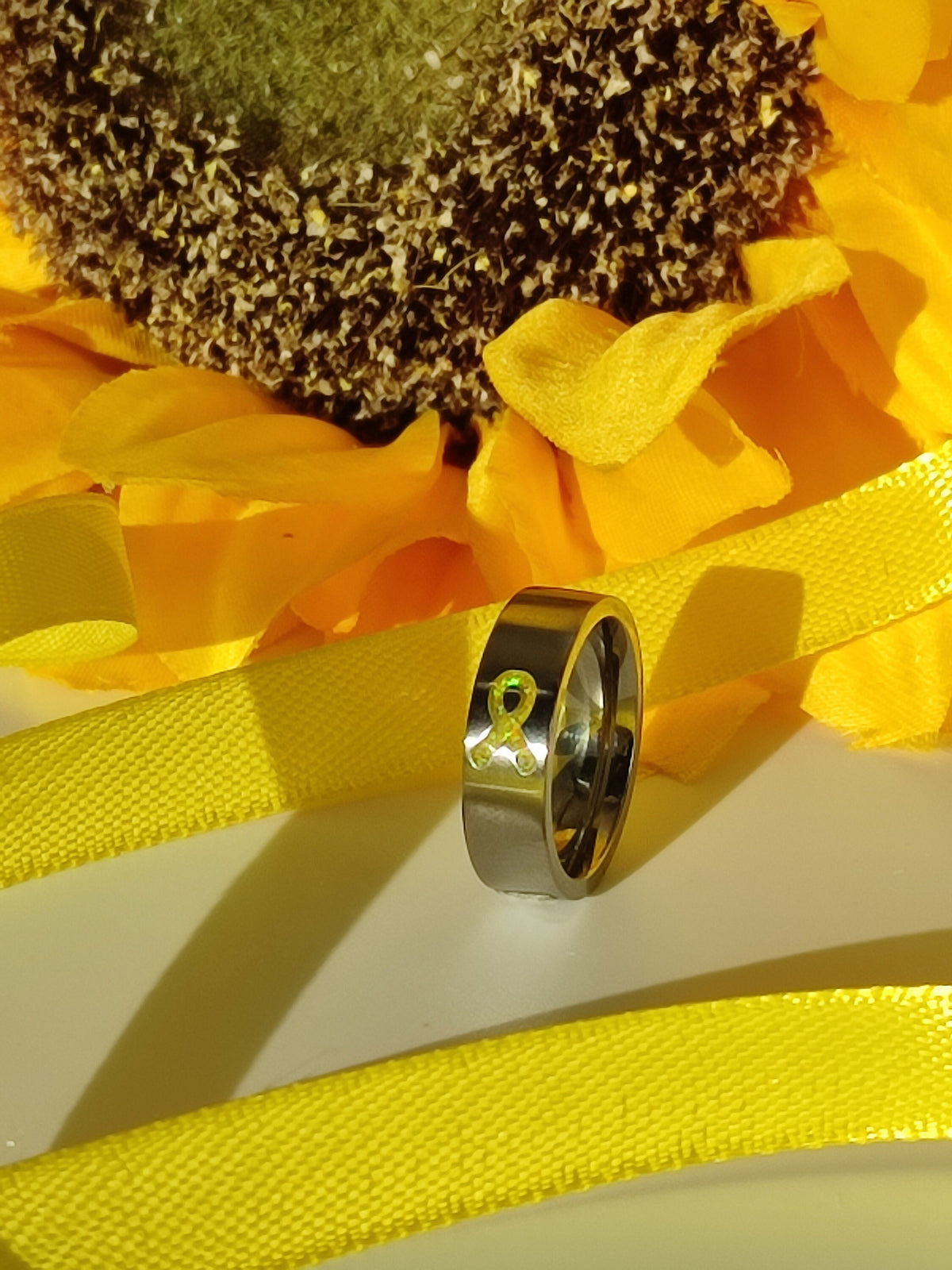 Resolve - Yellow Awareness Ribbon - Titanium