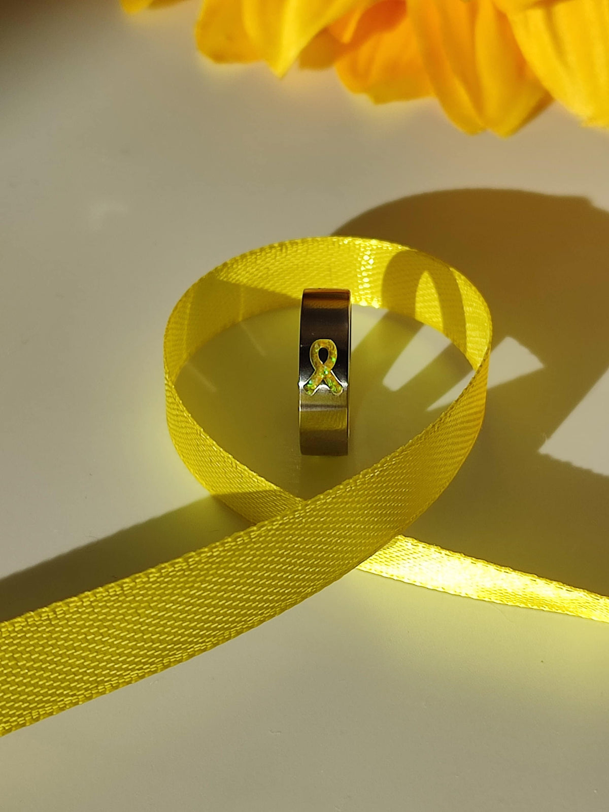 Resolve - Yellow Awareness Ribbon - Titanium
