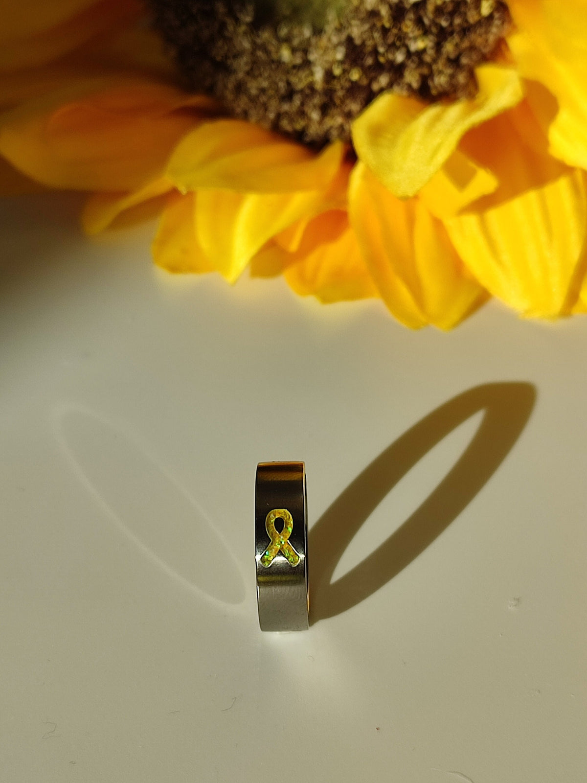 Resolve - Yellow Awareness Ribbon - Titanium