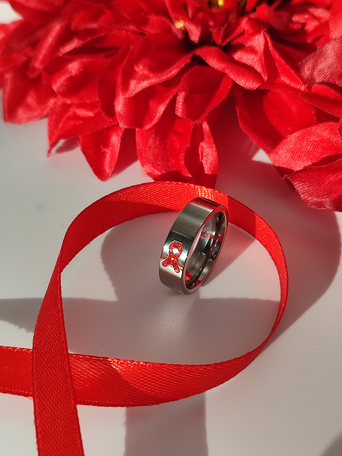 Resolve - Red Awareness Ribbon - Titanium