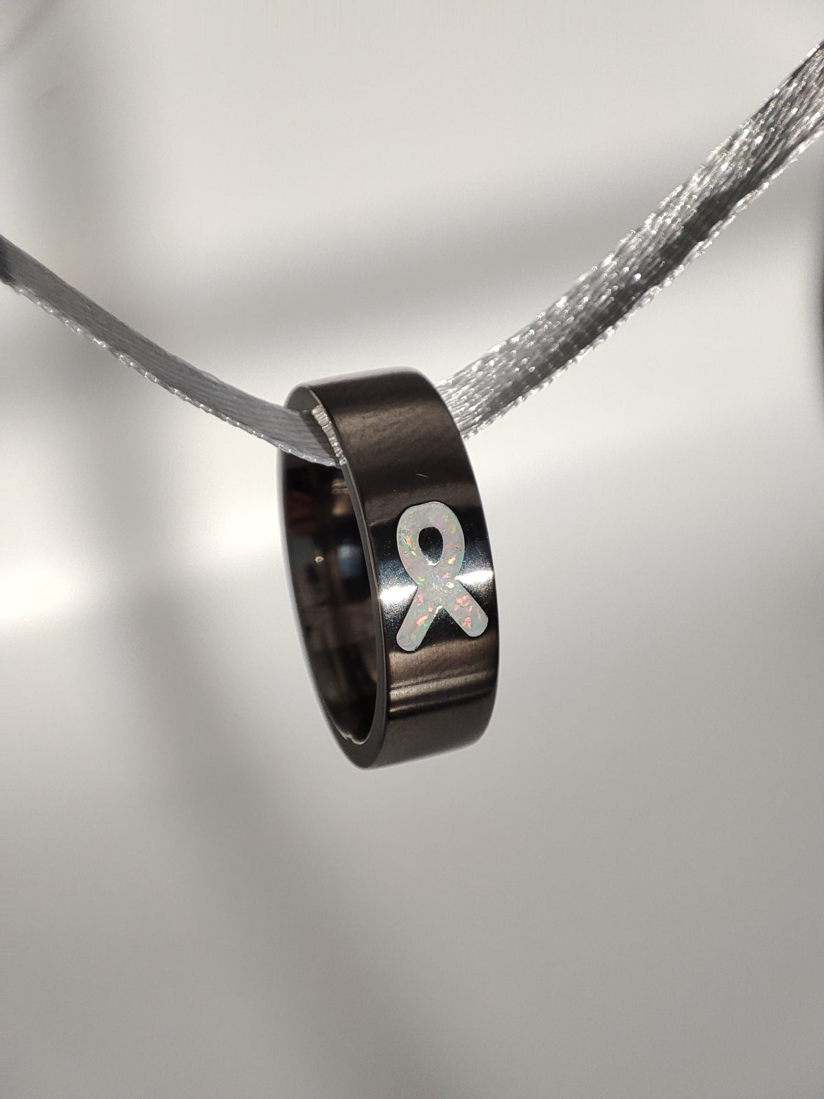 Resolve - White Awareness Ribbon - Titanium