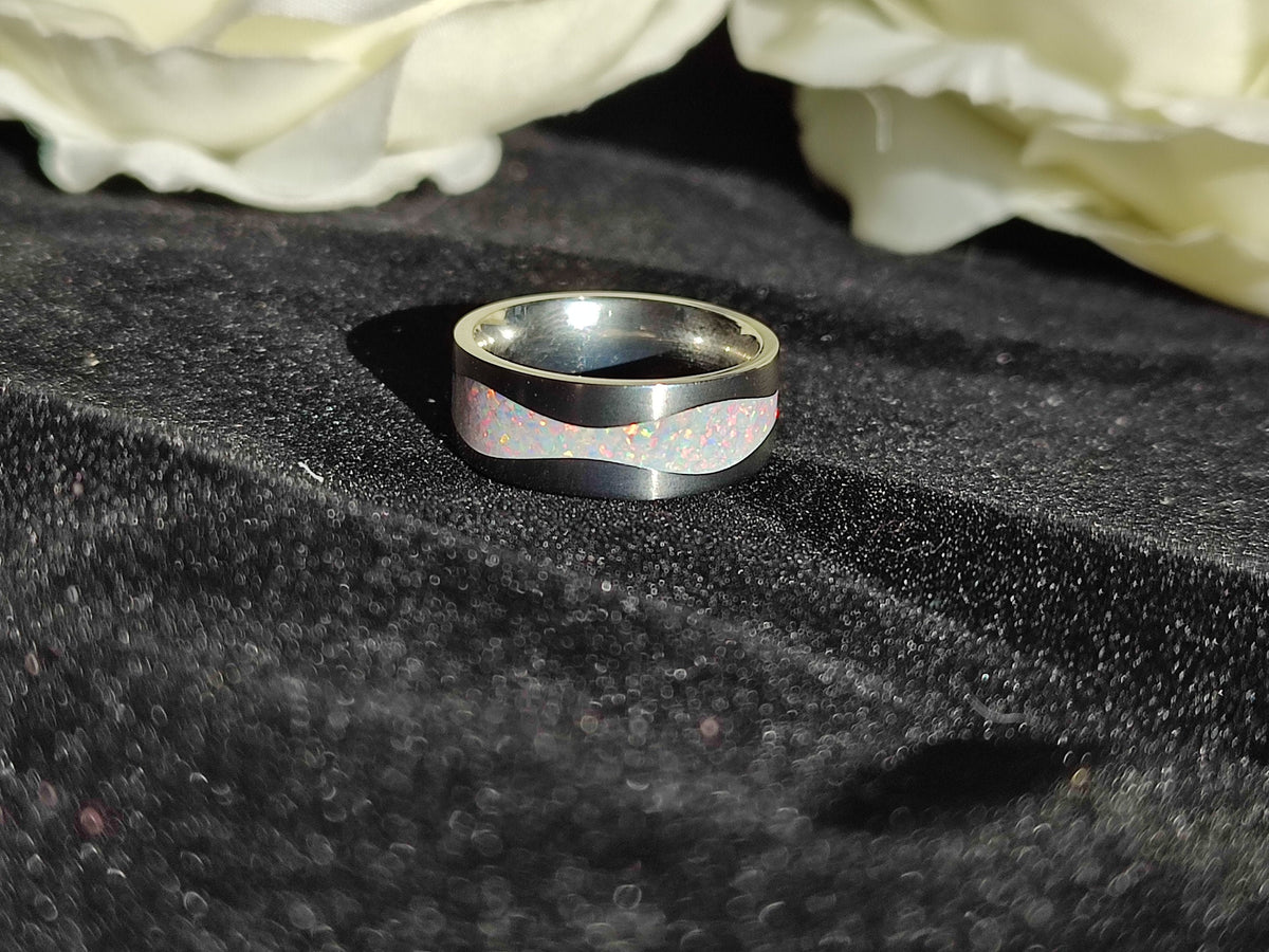 Custom Opal River Ring - Titanium