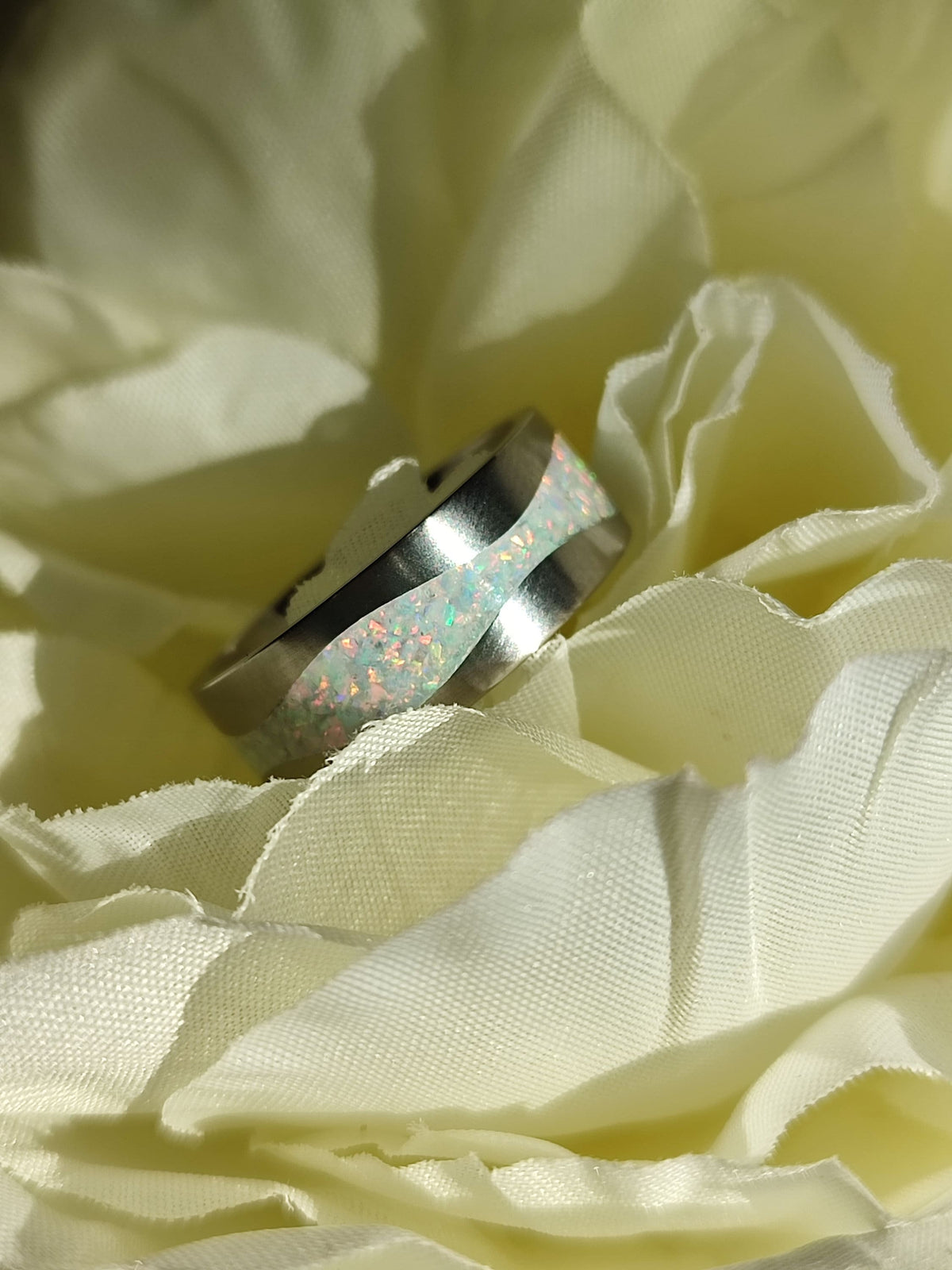 Custom Opal River Ring - Titanium