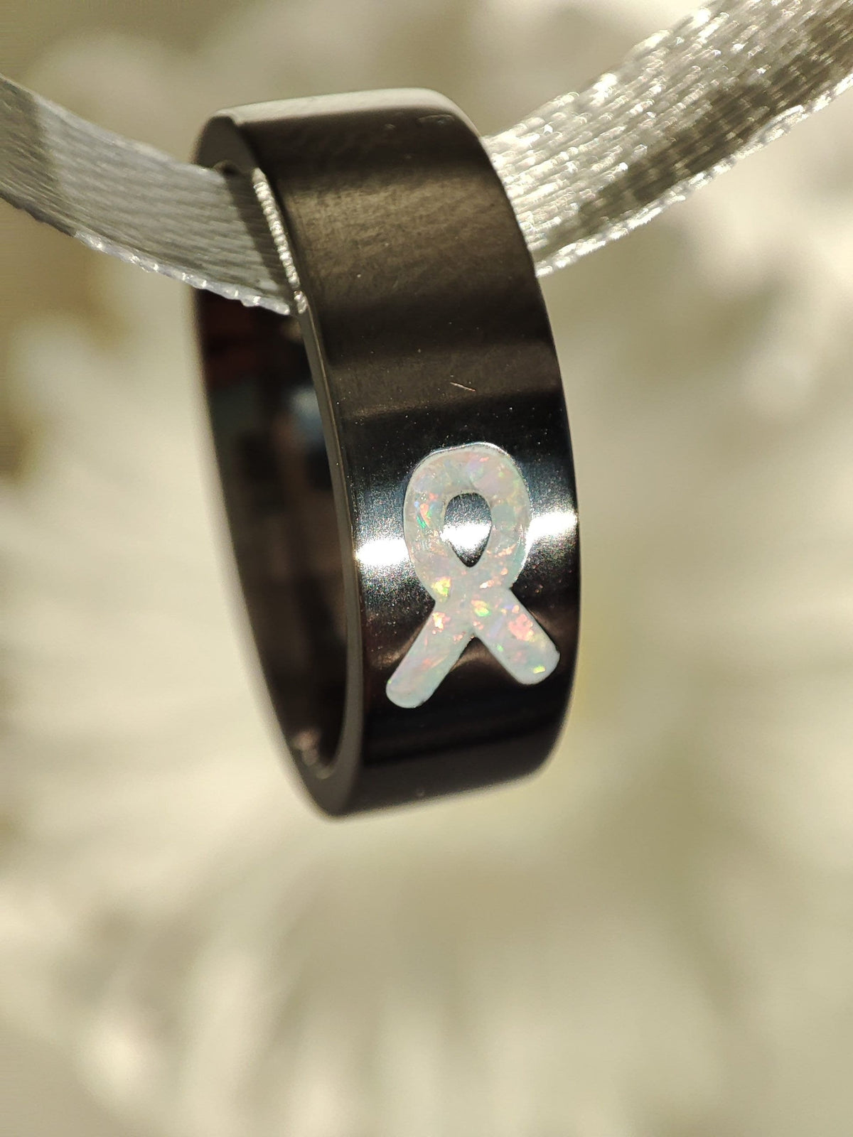 Resolve - White Awareness Ribbon - Titanium