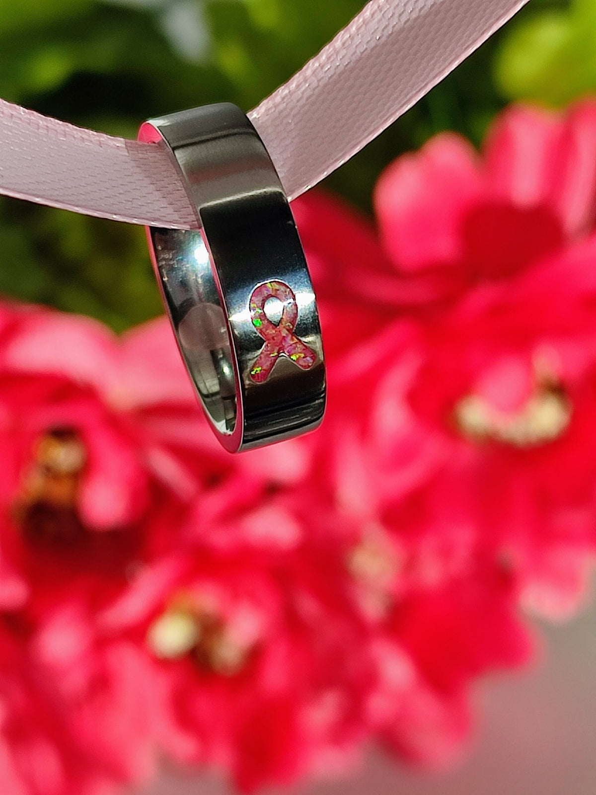 Resolve - Pink Awareness Ribbon - Titanium