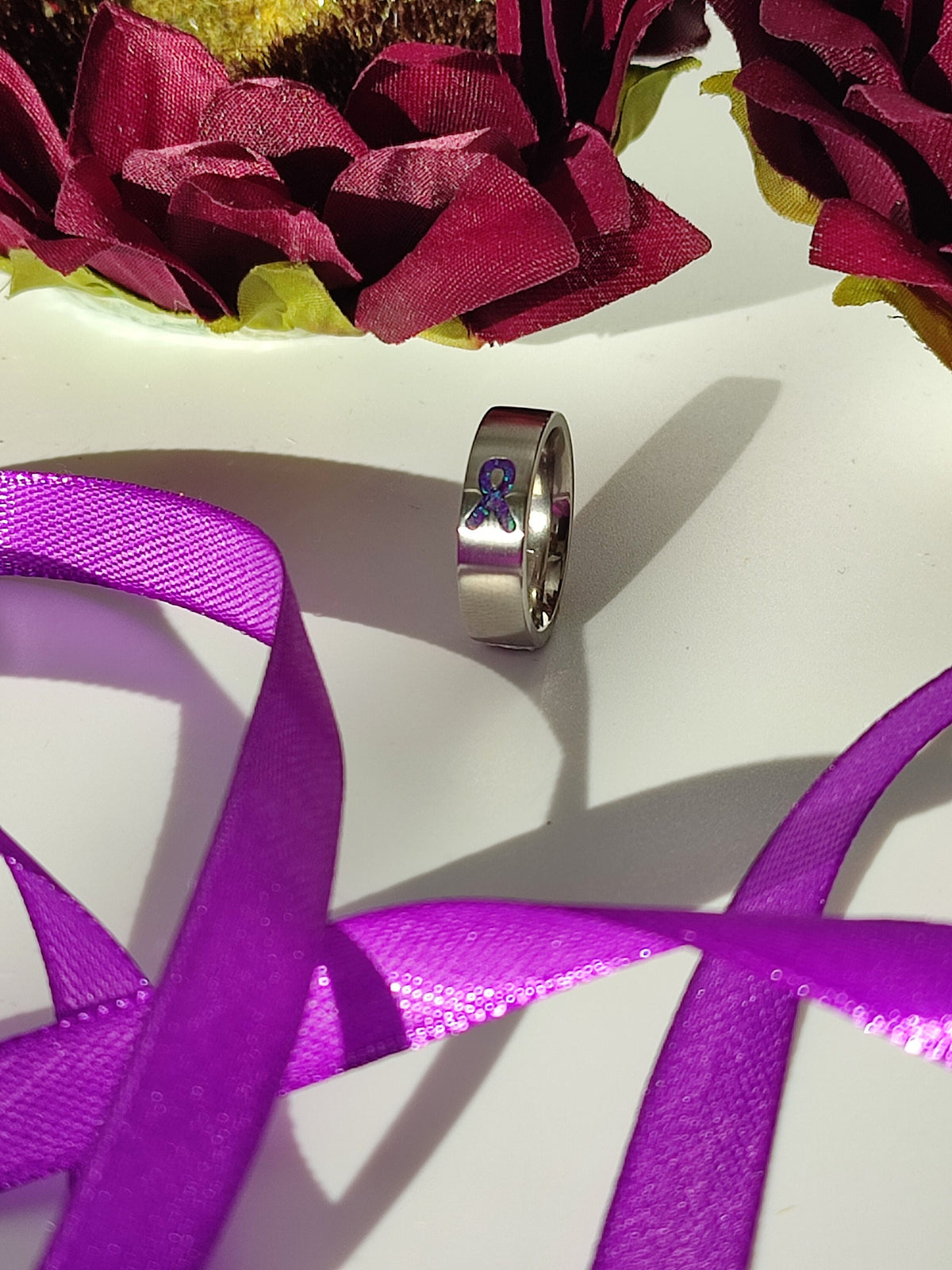 Resolve - Deep Purple Awareness Ring - Titanium