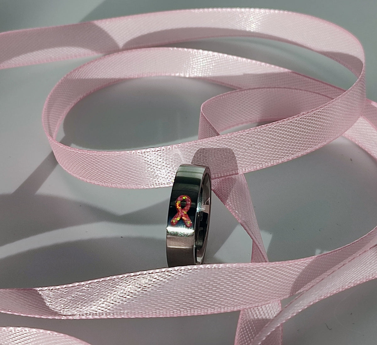 Resolve - Pink Awareness Ribbon - Titanium