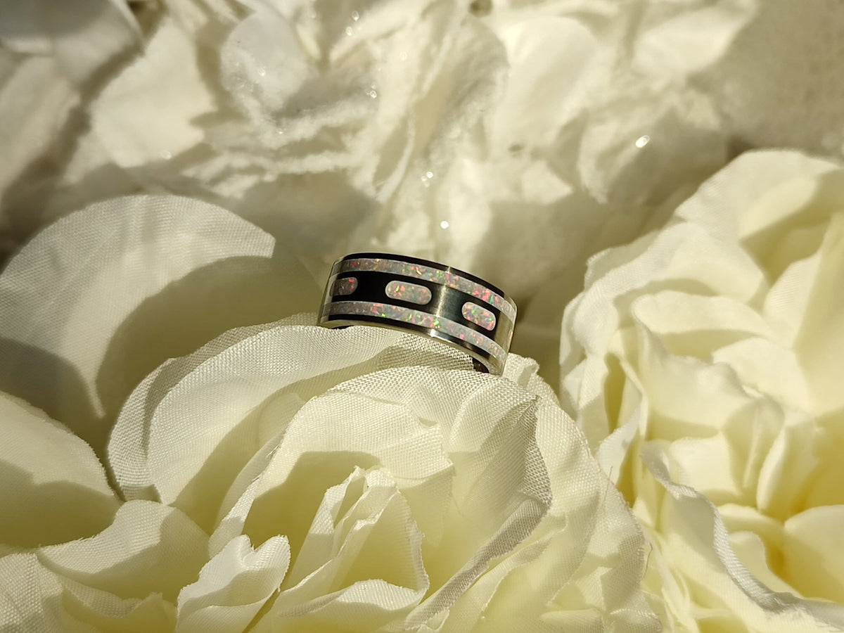 Custom Opal Multichannel Ring -  Titanium