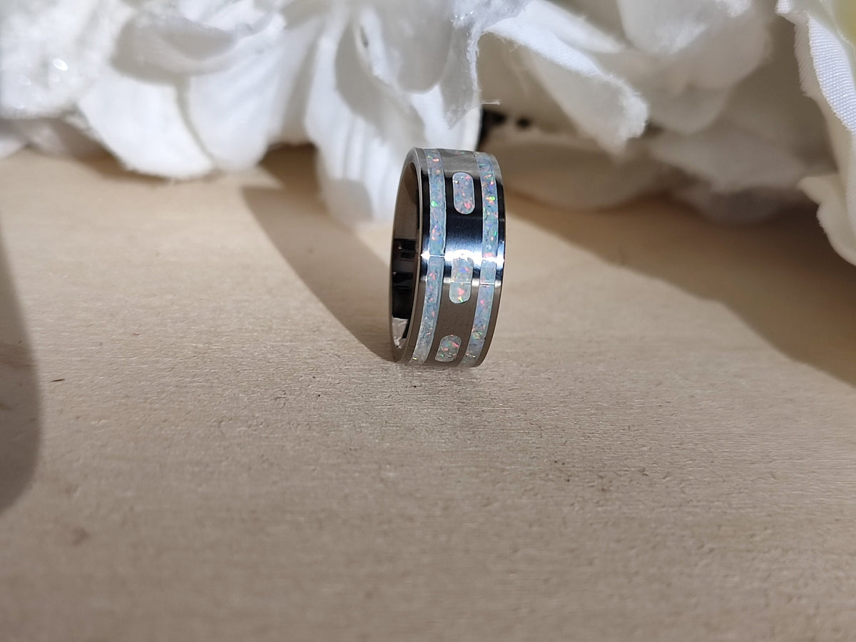 Custom Opal Multichannel Ring -  Titanium