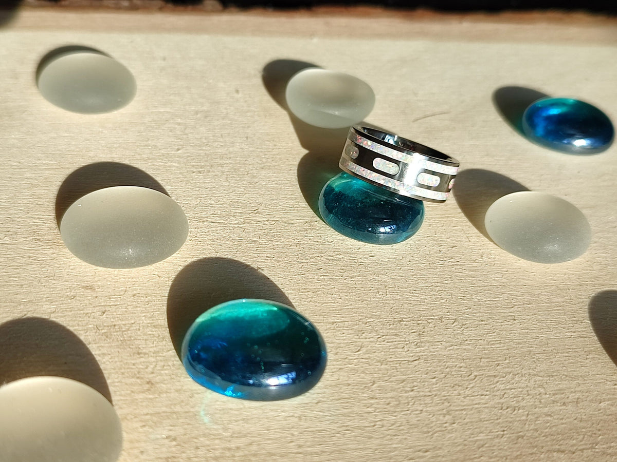 Custom Opal Multichannel Ring -  Titanium