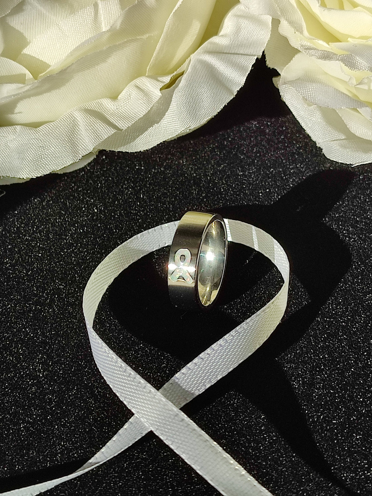 Resolve - White Awareness Ribbon - Titanium