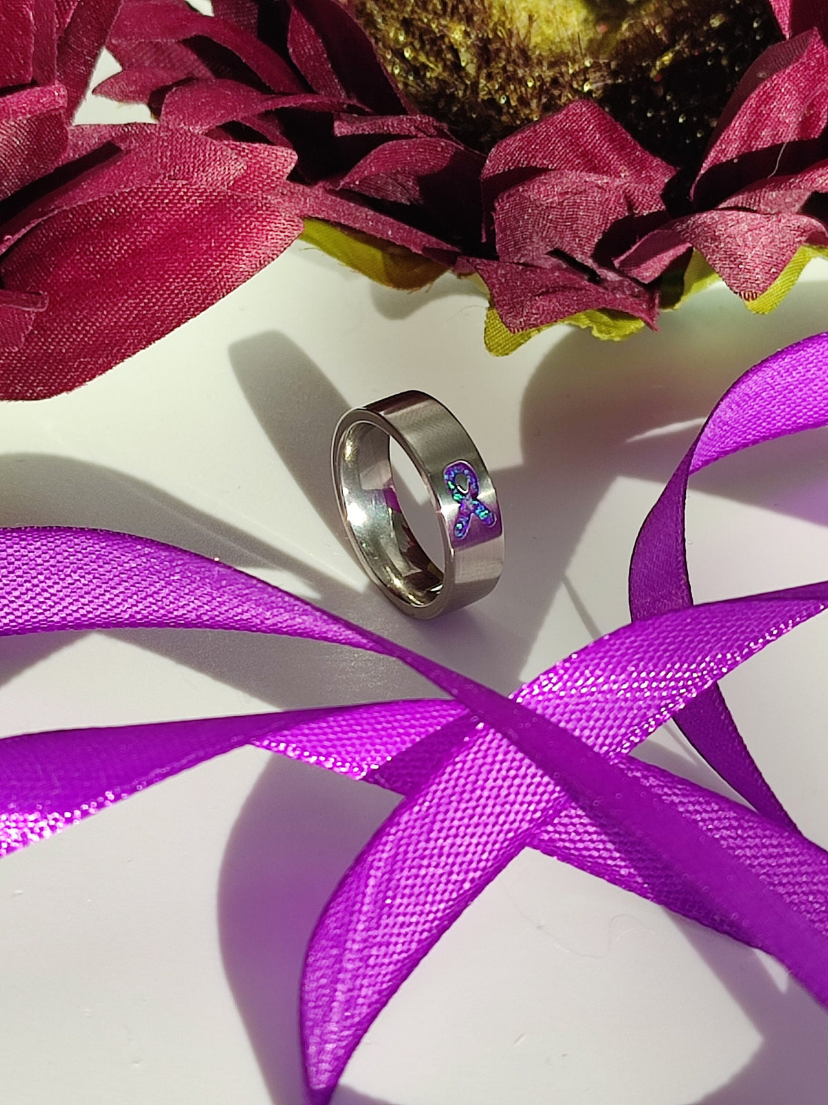 Resolve - Deep Purple Awareness Ring - Titanium