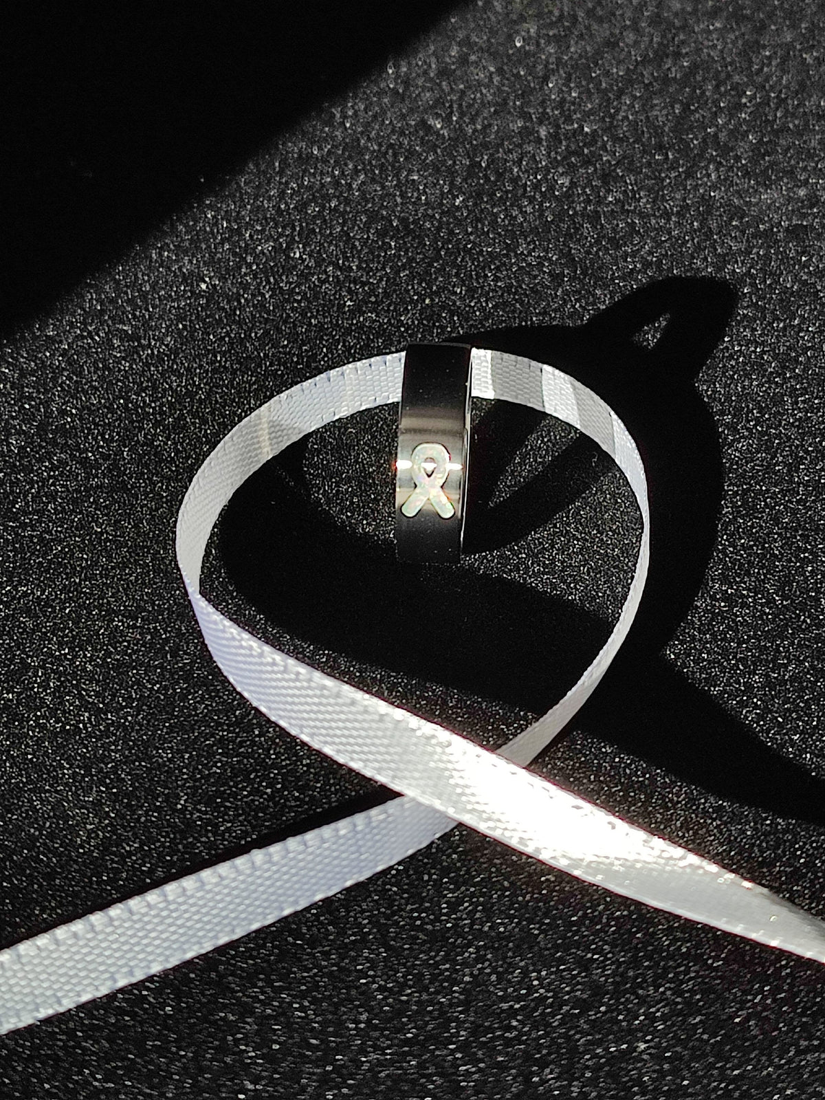 Resolve - White Awareness Ribbon - Titanium