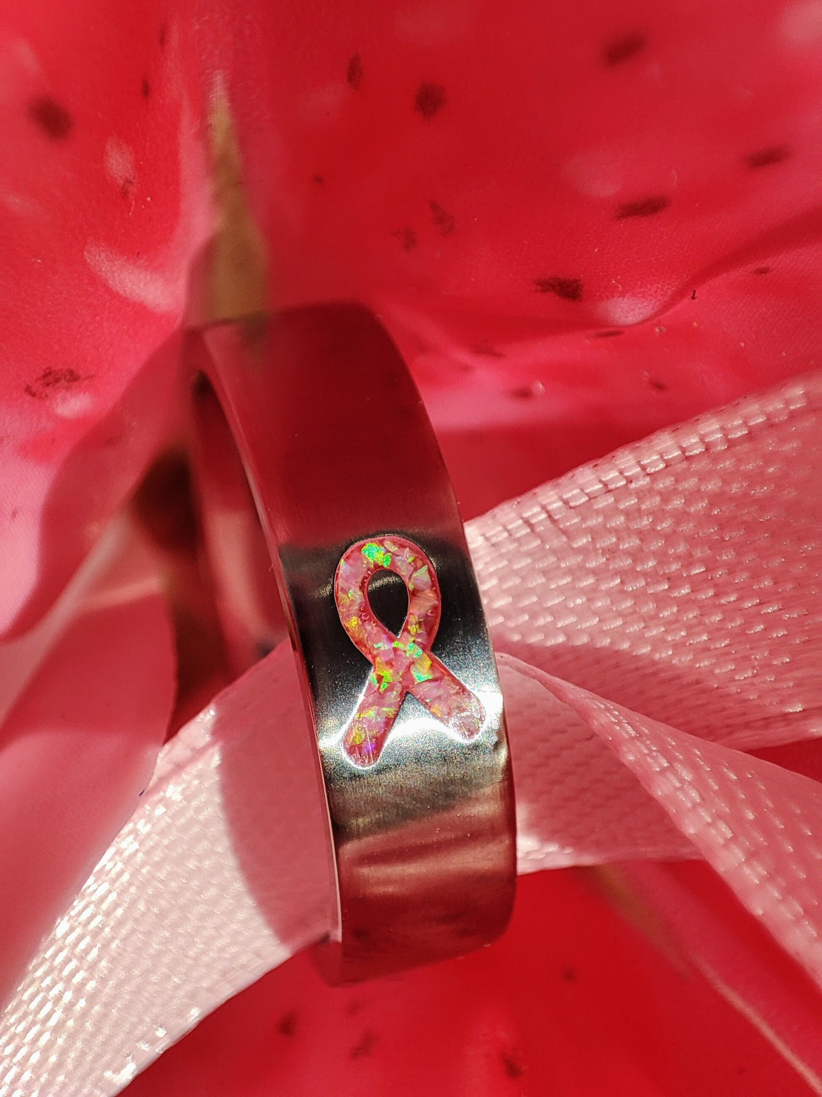 Resolve - Pink Awareness Ribbon - Titanium