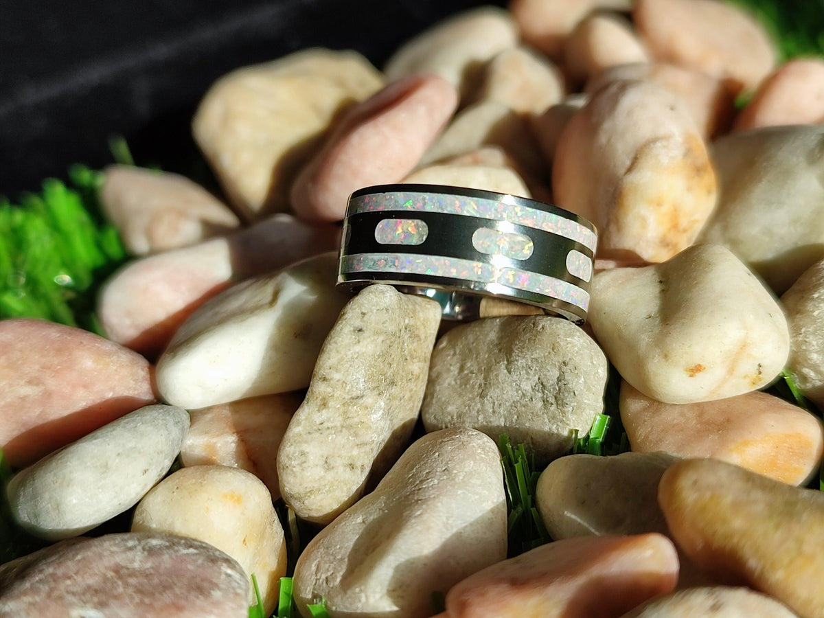 Custom Opal Multichannel Ring -  Titanium