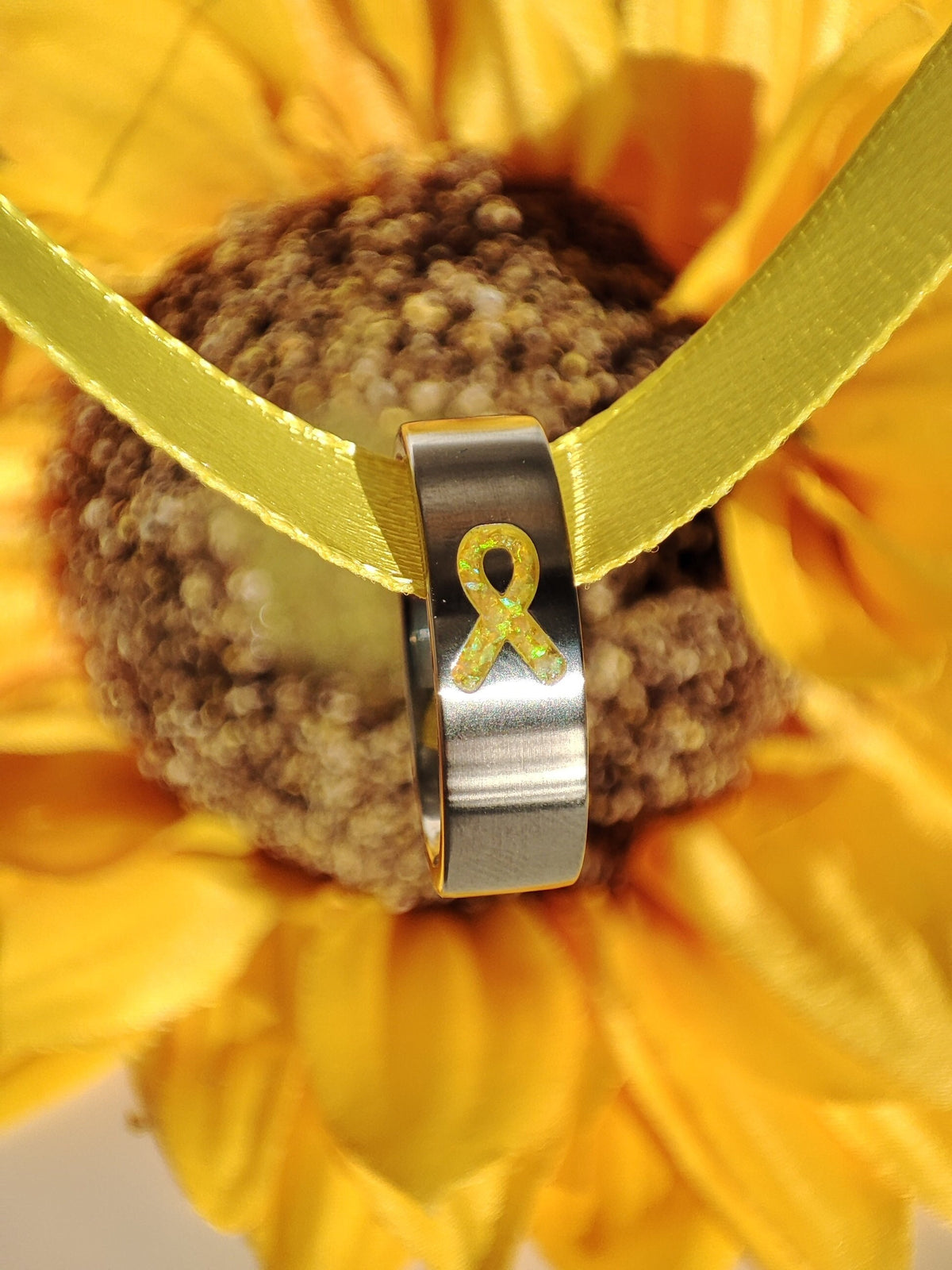 Resolve - Yellow Awareness Ribbon - Titanium