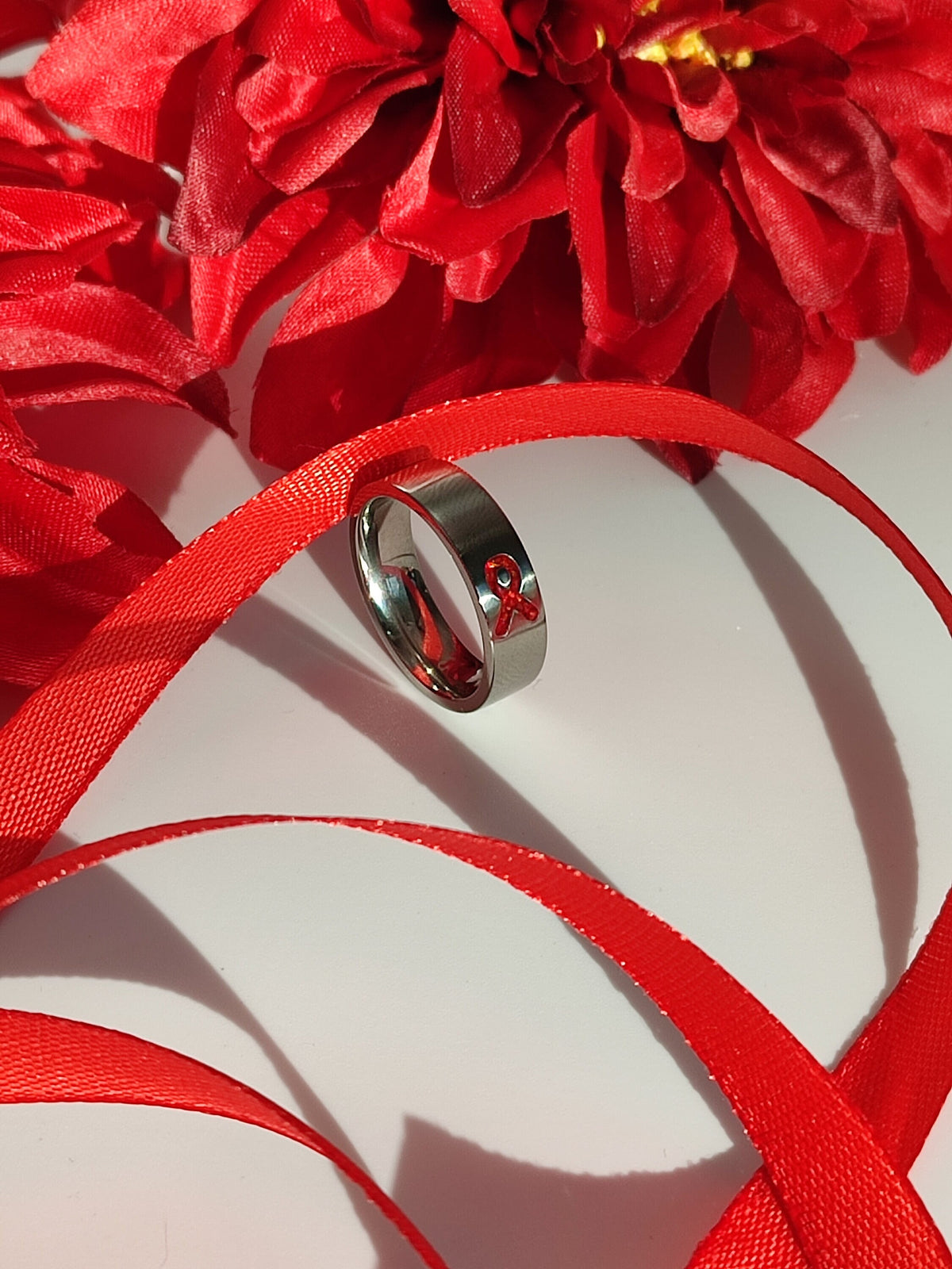 Resolve - Red Awareness Ribbon - Titanium