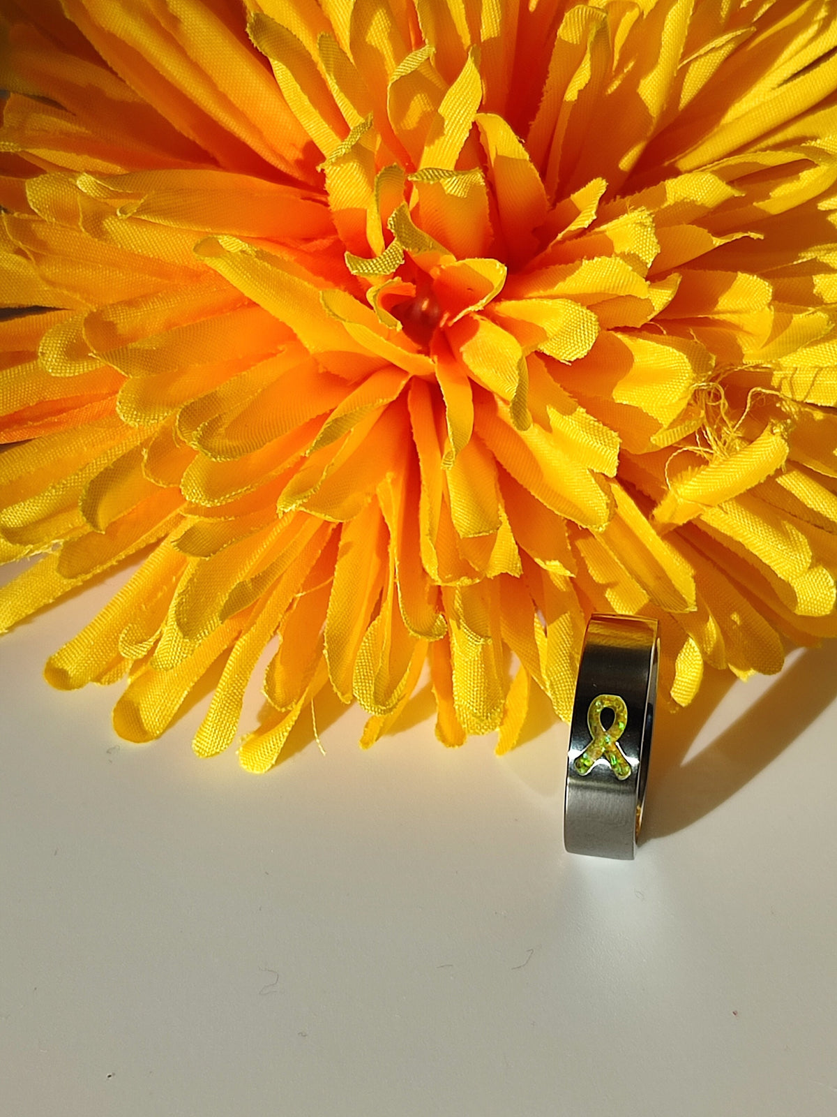 Resolve - Yellow Awareness Ribbon - Titanium