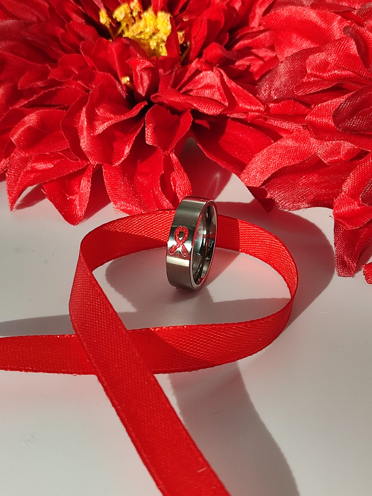 Resolve - Red Awareness Ribbon - Titanium
