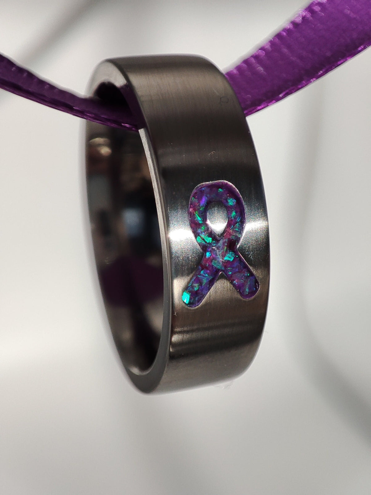 Resolve - Deep Purple Awareness Ring - Titanium