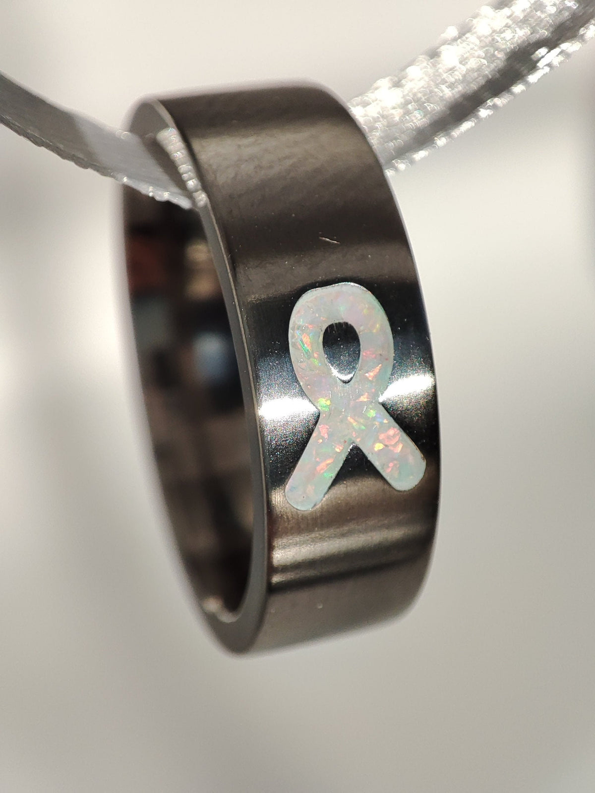 Resolve - White Awareness Ribbon - Titanium