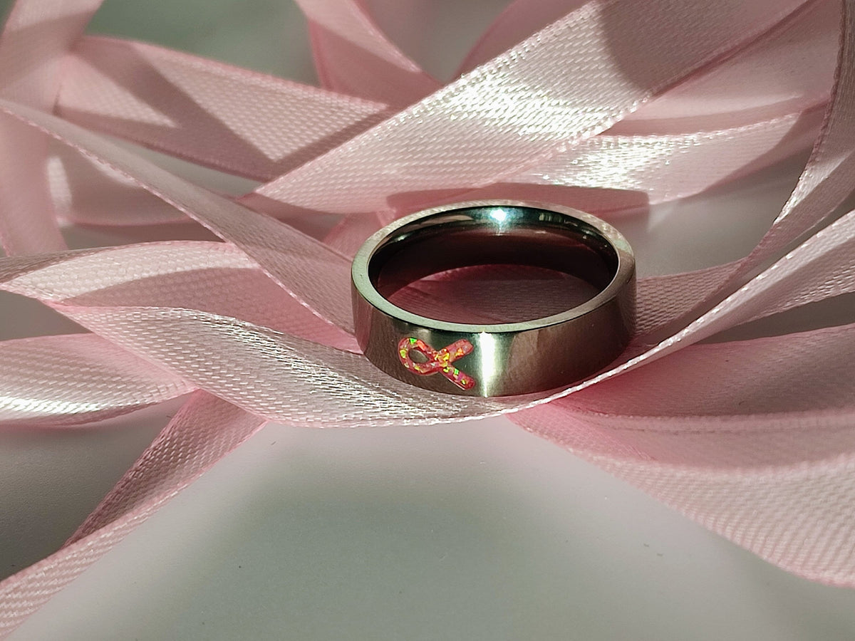 Resolve - Pink Awareness Ribbon - Titanium