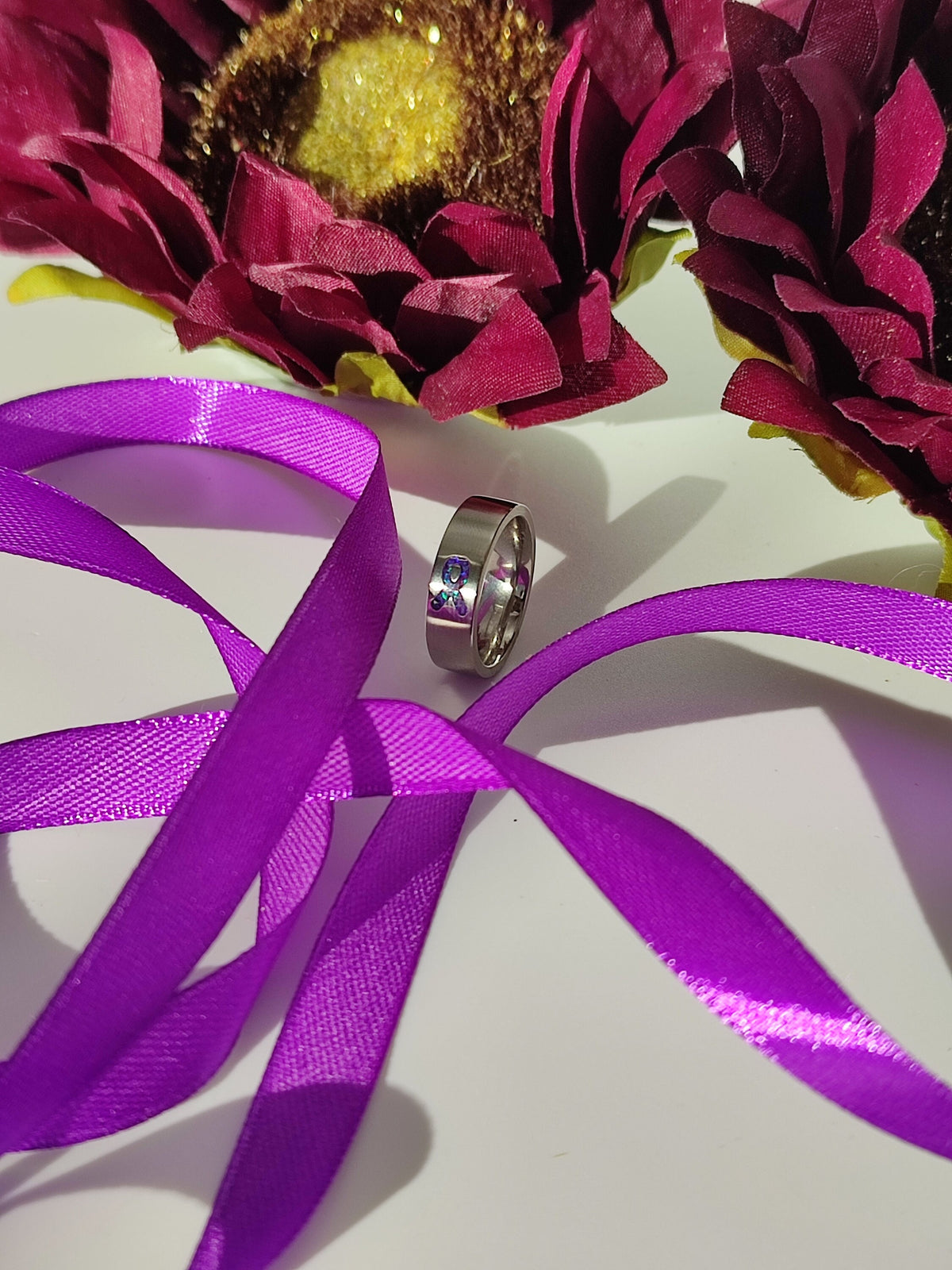 Resolve - Deep Purple Awareness Ring - Titanium