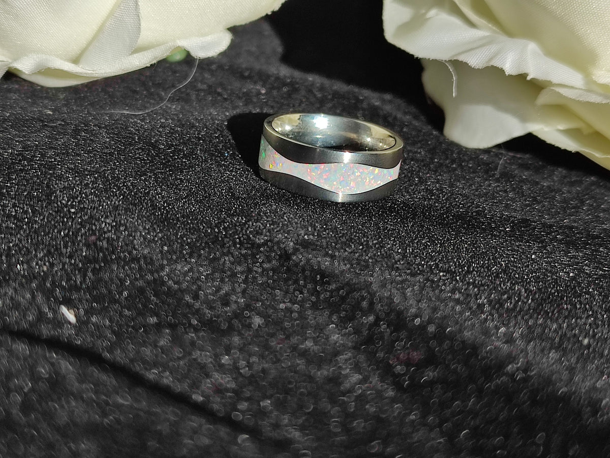 Custom Opal River Ring - Titanium