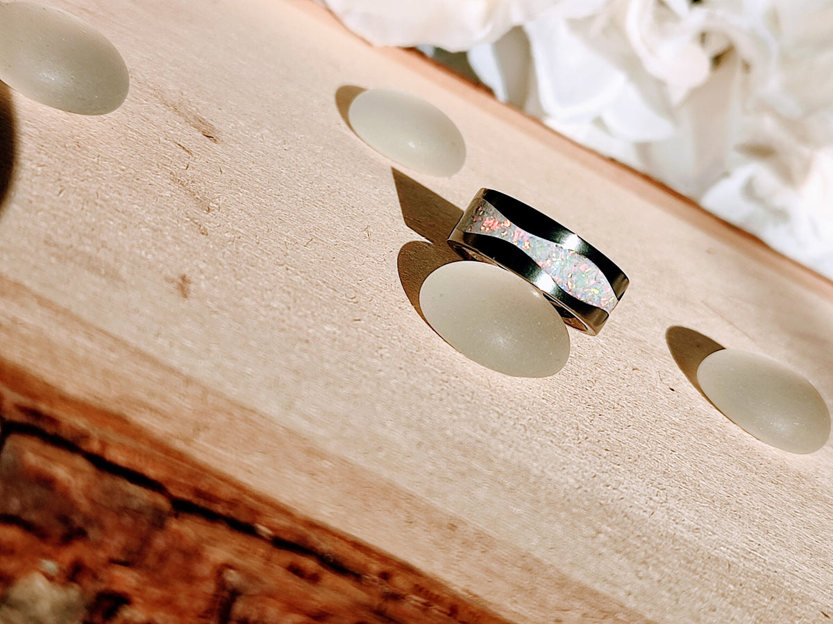 Custom Opal River Ring - Titanium