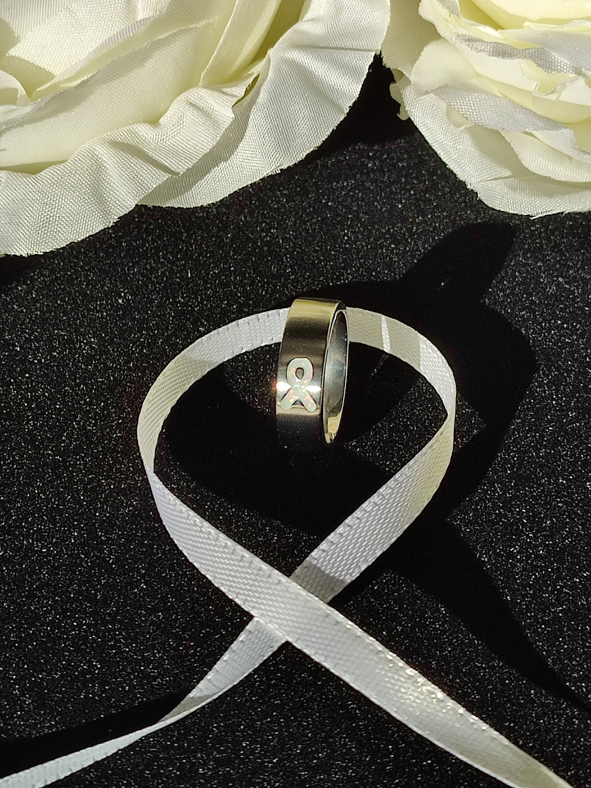 Resolve - White Awareness Ribbon - Titanium