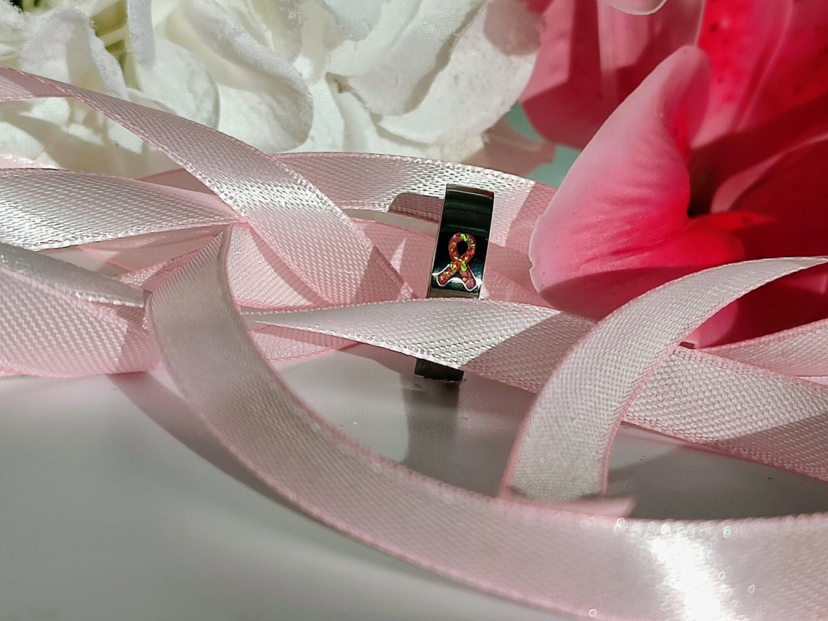 Resolve - Pink Awareness Ribbon - Titanium