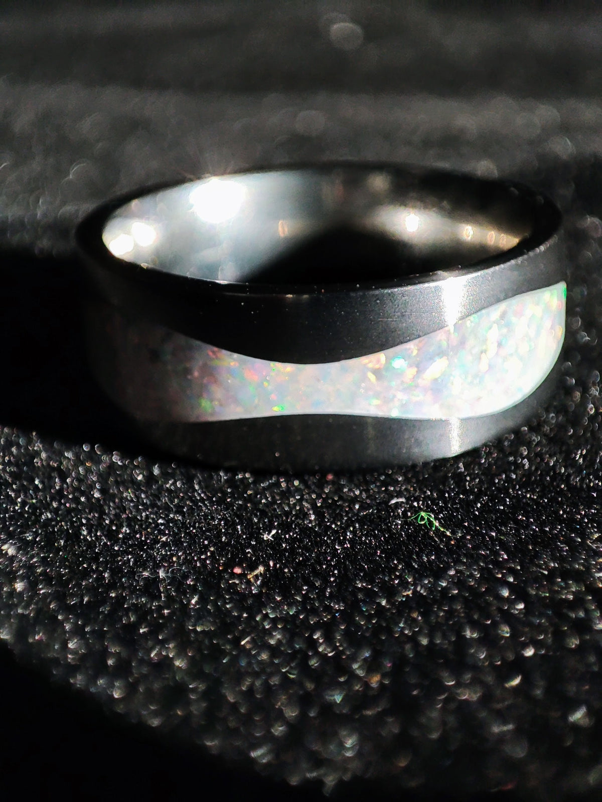 Custom Opal River Ring - Titanium