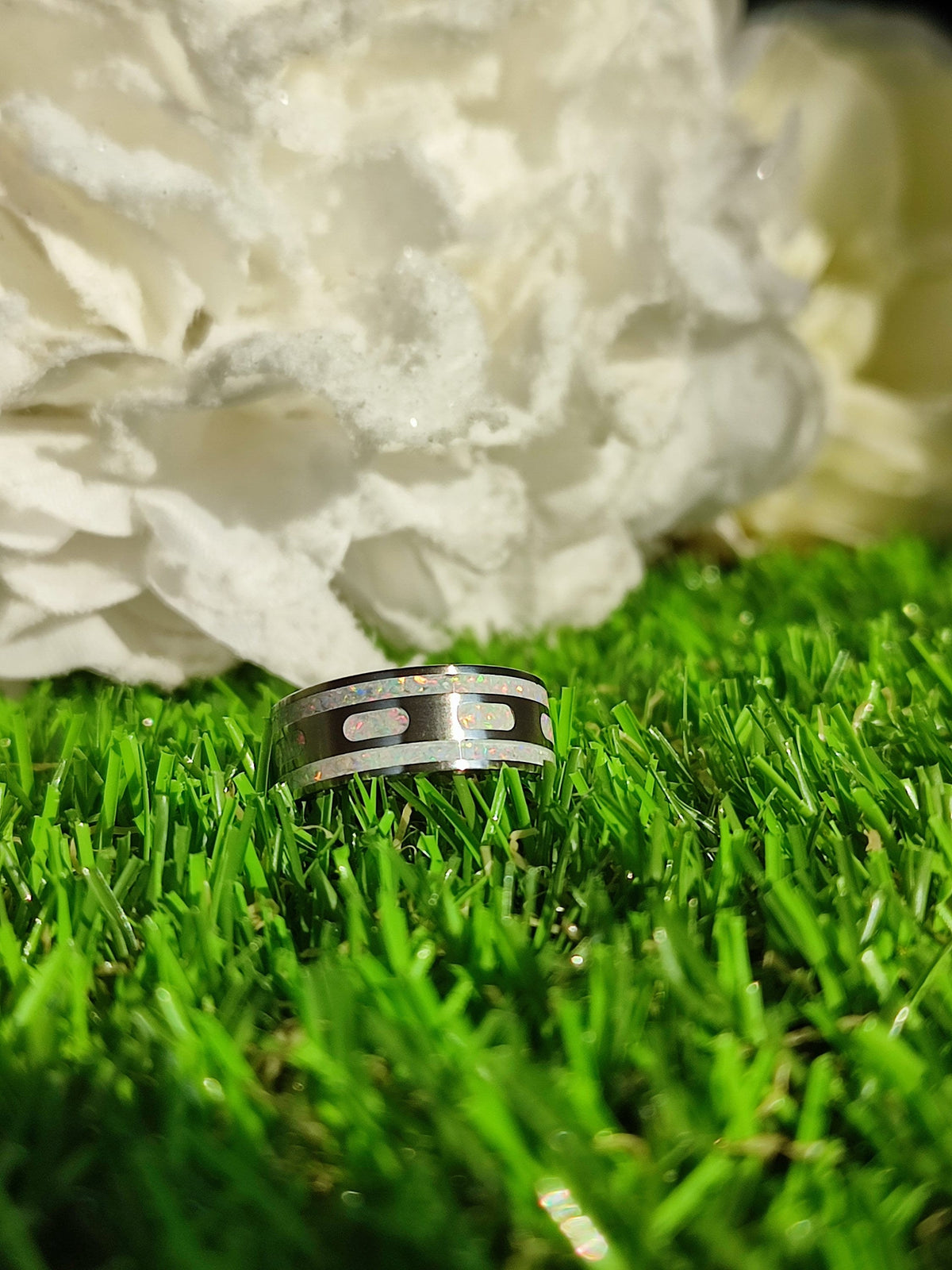 Custom Opal Multichannel Ring -  Titanium