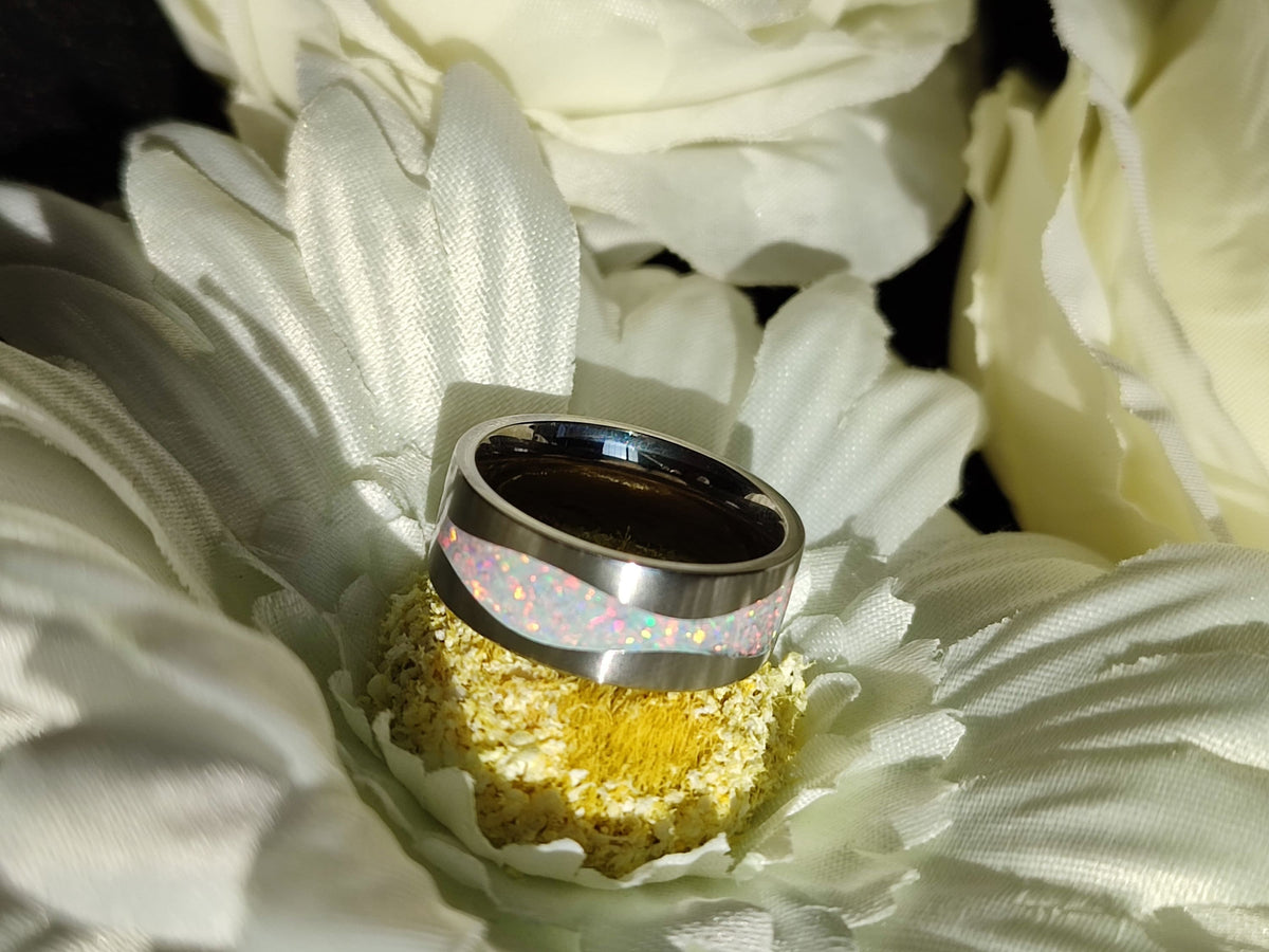 Custom Opal River Ring - Titanium