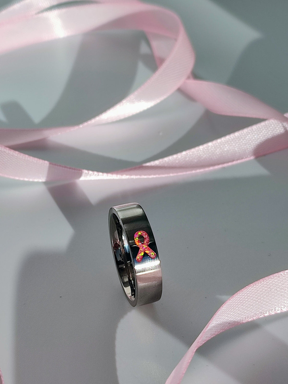 Resolve - Pink Awareness Ribbon - Titanium